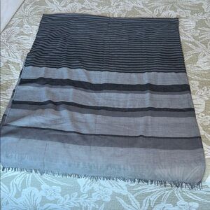 Striped lightweight shorts Gray and Black Long Women's Scarf 72x27